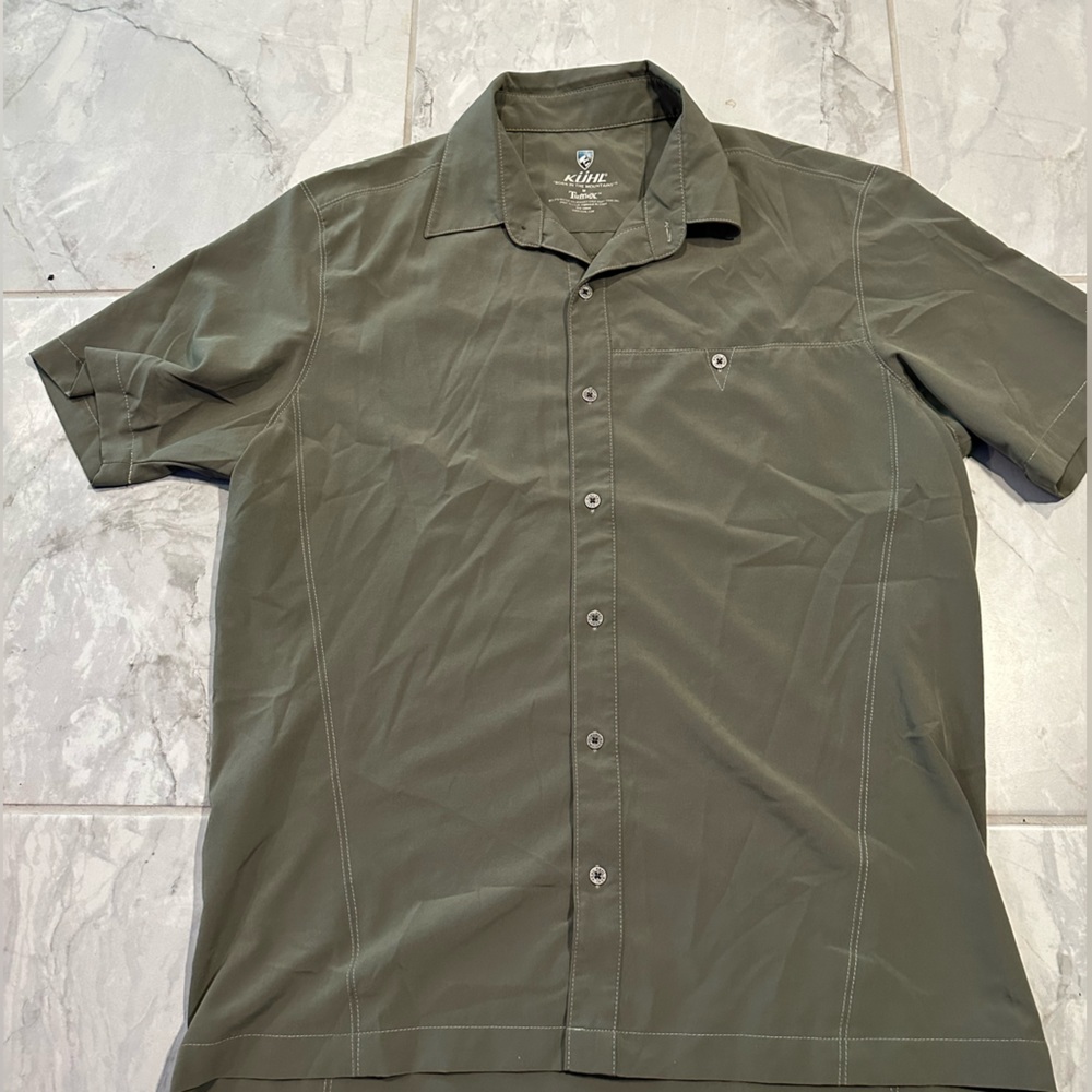 Kuhl Renegade Tufflex button down shirt sage green Medium